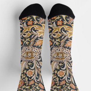 William Morris Vintage Trent Blue Floral Pattern Socks