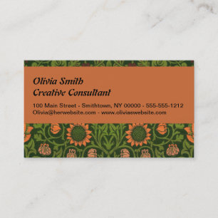 William Morris Violet and Columbine Art Rug Business Card