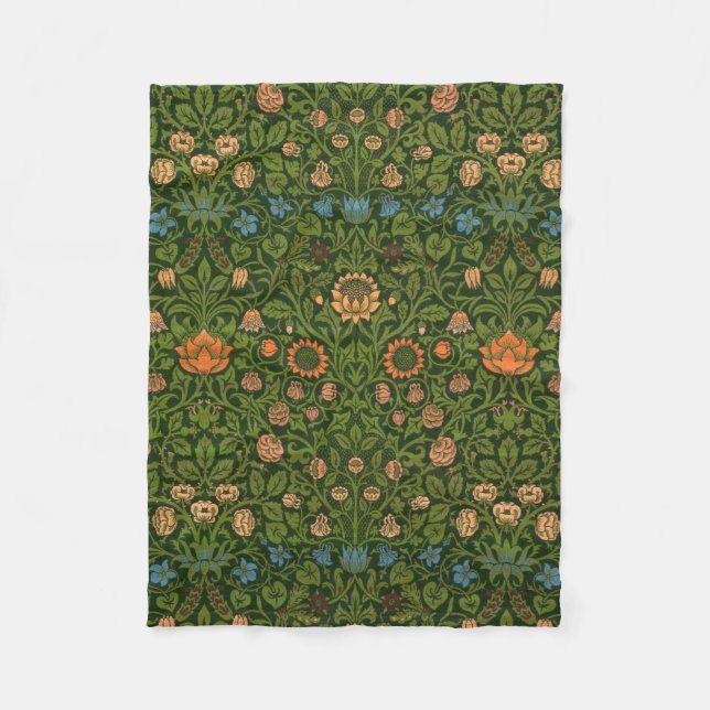 William Morris Violet and Columbine Art Rug Fleece Blanket (Front)