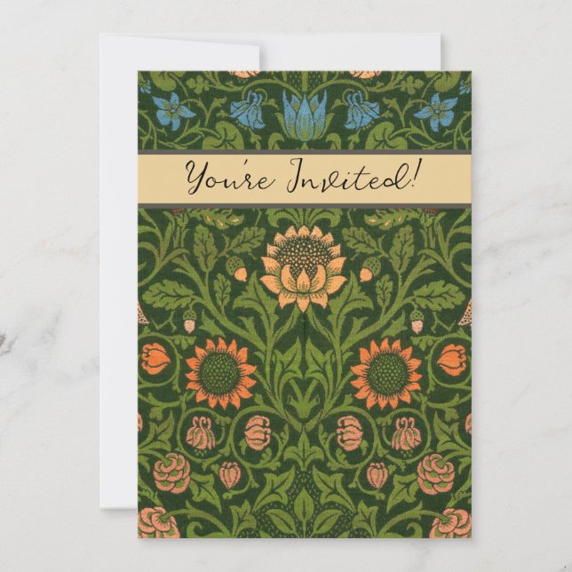 William Morris Violet and Columbine Art Rug Invitation (Front)