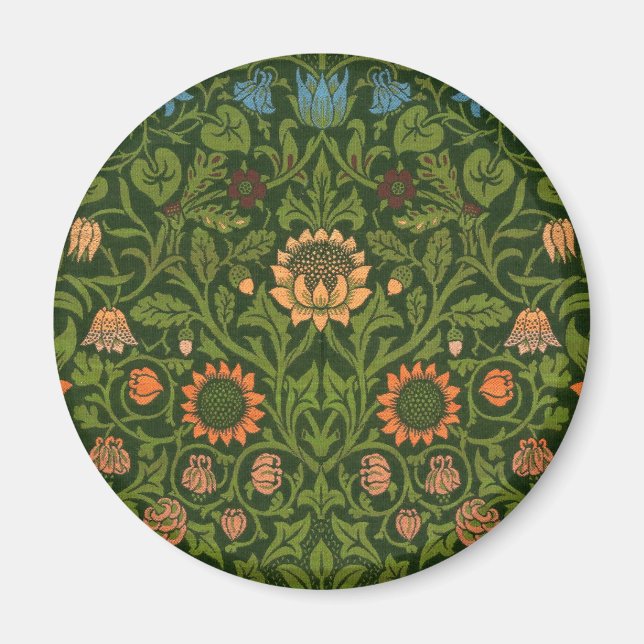 William Morris Violet and Columbine Art Rug Magnet (Front)