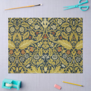 William Morris Violet Columbine Navy Floral Tissue Paper