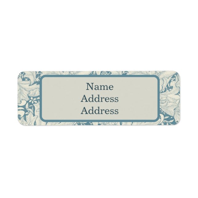 William Morris Wallflower floral blue damask  (Front)