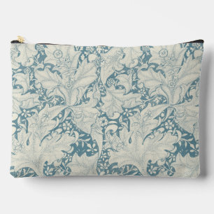 William Morris Wallflower floral blue damask Accessory Pouch