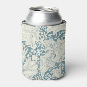 William Morris Wallflower floral blue damask  Can Cooler