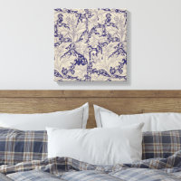 William Morris Wallflower floral blue damask
