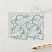 William Morris Wallflower floral blue damask 