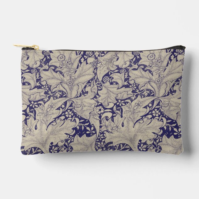 William Morris Wallflower Pattern Antique Blue Accessory Pouch (Front)