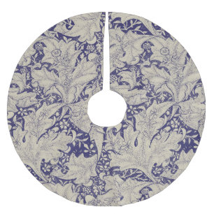 William Morris Wallflower Pattern Antique Blue Brushed Polyester Tree Skirt