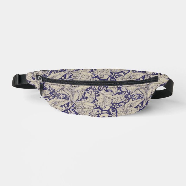 William Morris Wallflower Pattern Antique Blue Bum Bags (Front)