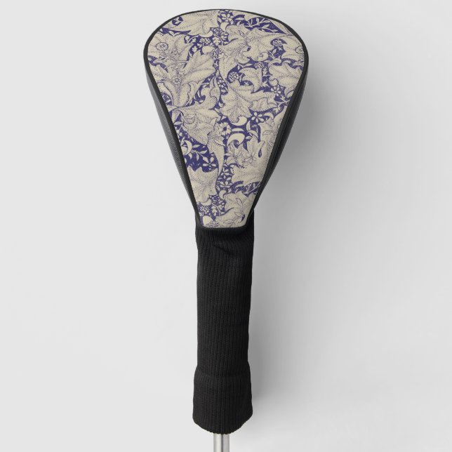 William Morris Wallflower Pattern Antique Blue Golf Head Cover (Front)