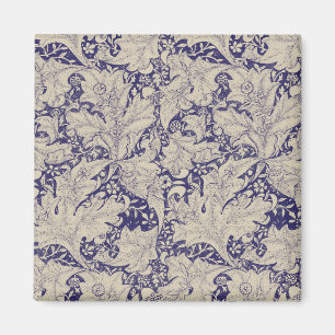 William Morris Wallflower Pattern Antique Blue Magnet