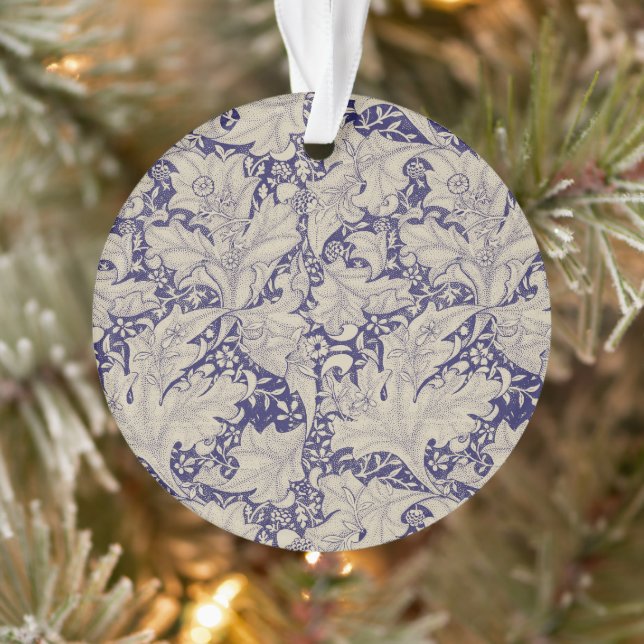 William Morris Wallflower Pattern Antique Blue Ornament (Tree)