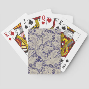 William Morris Wallflower Pattern Antique Blue Playing Cards