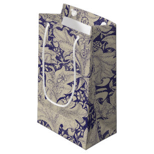 William Morris Wallflower Pattern Antique Blue Small Gift Bag