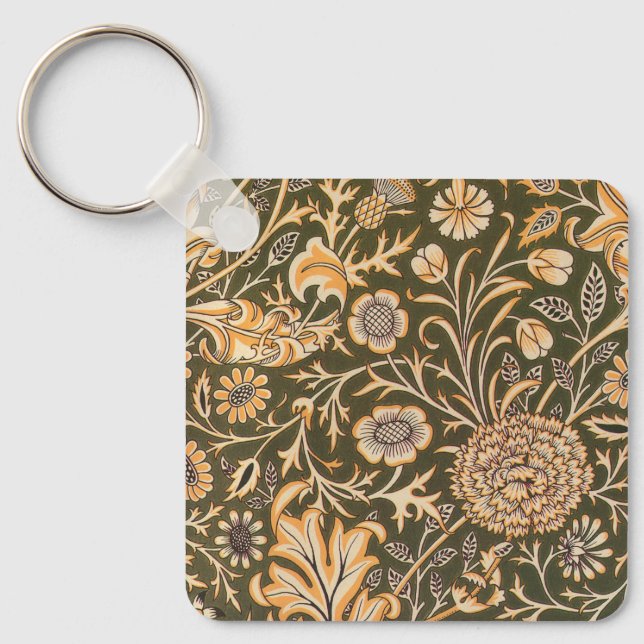 william morris wallpaper cherwell design key ring (Front)