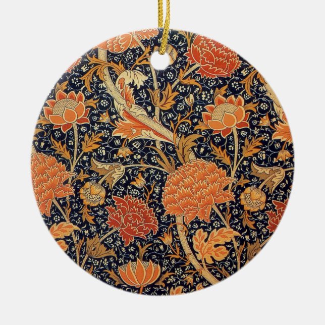 William Morris Wallpaper Cray Design Ceramic Tree Decoration (Front)