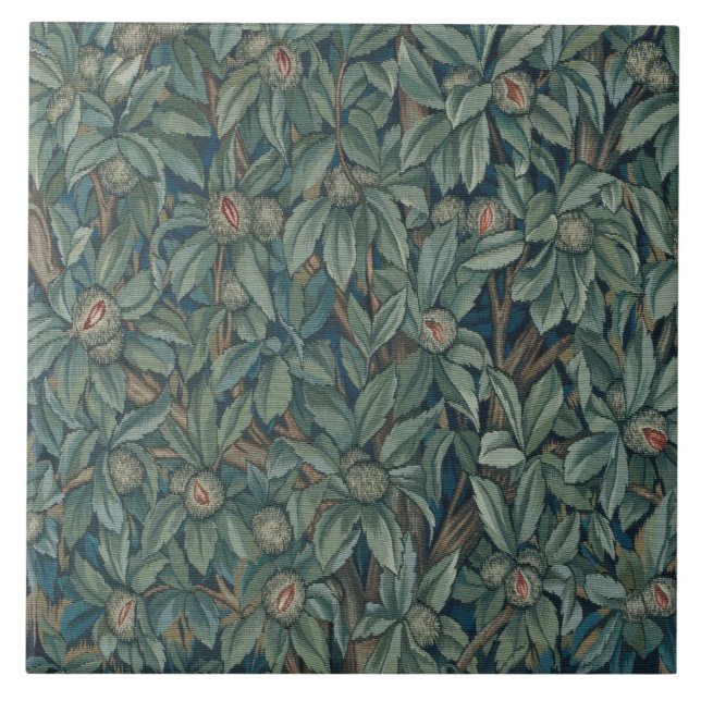 William Morris Walnut Foliage Tapestry Tile (Front)