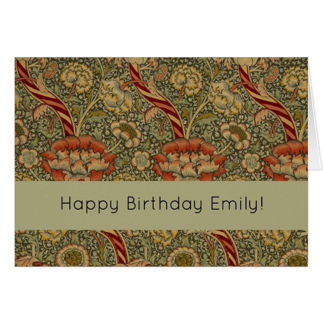 William Morris Wandle English Floral Damask Design (Front Horizontal)
