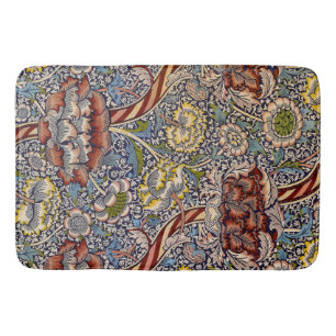 William Morris Wandle English Floral Damask Design Bath Mat