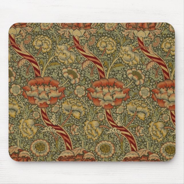 William Morris Wandle English Floral Damask Design Mouse Pad (Front)