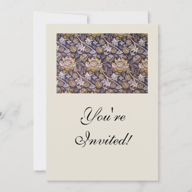 William Morris Wey Floral Arts Crafts Wallpaper Invitation (Front)