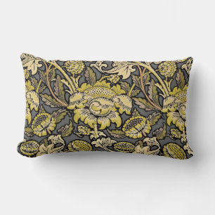William Morris Wey Floral Arts Crafts Wallpaper Lumbar Cushion