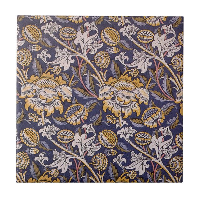 William Morris Wey Floral Arts Crafts Wallpaper Tile (Front)