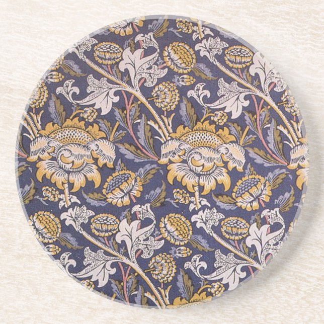 William Morris Wey Floral Wallpaper Coaster (Front)