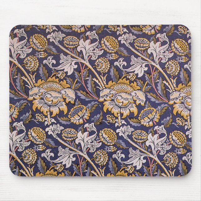 William Morris Wey Floral Wallpaper Mouse Pad (Front)