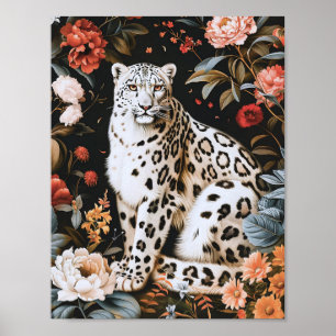 William Morris White Leopard With Floral Poster