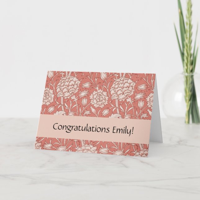 William Morris Wild Tulip Classic Victorian Design Card (Front)