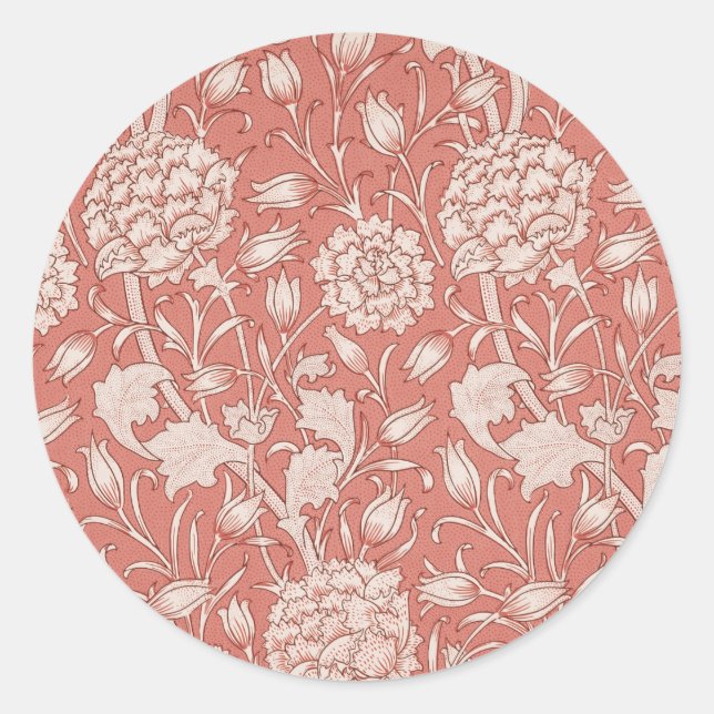 William Morris Wild Tulip Classic Victorian Design Classic Round Sticker (Front)