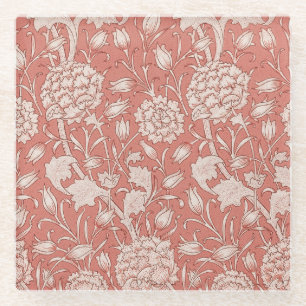 William Morris Wild Tulip Classic Victorian Design Glass Coaster