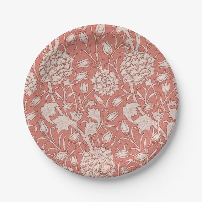 William Morris Wild Tulip Classic Victorian Design Paper Plate (Front)