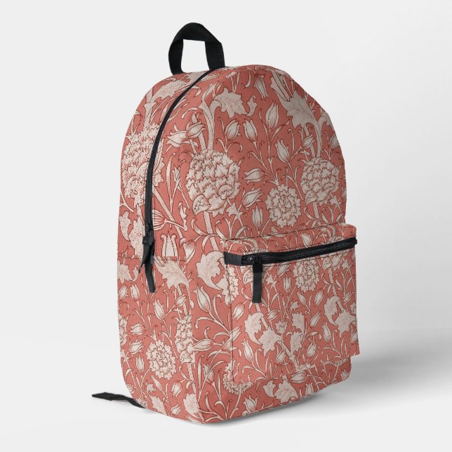 William Morris Wild Tulip Classic Victorian Design Printed Backpack (Back Corner Left)