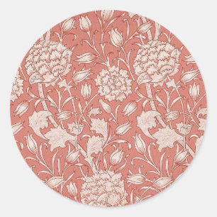 William Morris Wild Tulip Classic Victorian Design Round Sticker