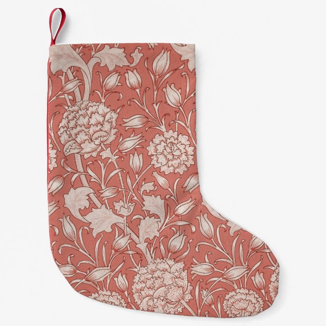 William Morris Wild Tulip Classic Victorian Design Small Christmas Stocking (Front)