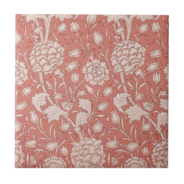 William Morris Wild Tulip Classic Victorian Design Tile (Front)