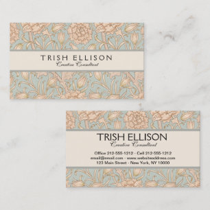 William Morris Wild Tulip Flower Floral Design Business Card