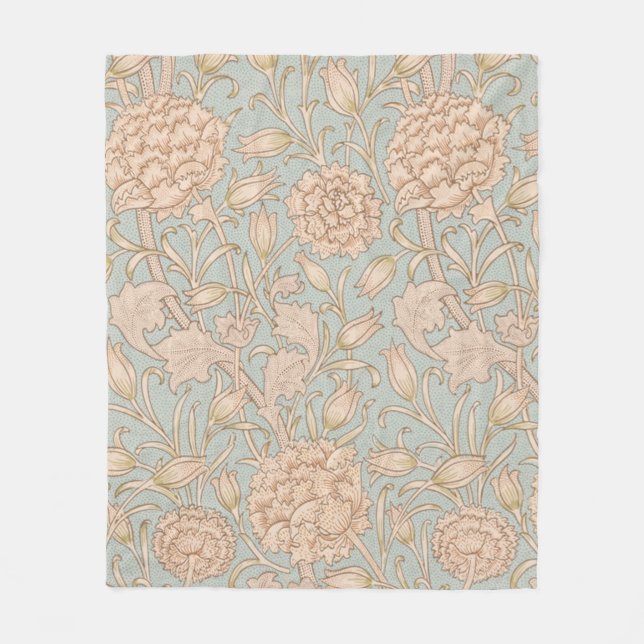 William Morris Wild Tulip Flower Floral Design Fleece Blanket (Front)