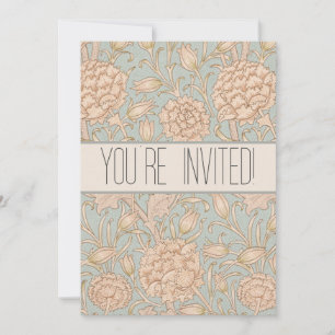 William Morris Wild Tulip Flower Floral Design Invitation