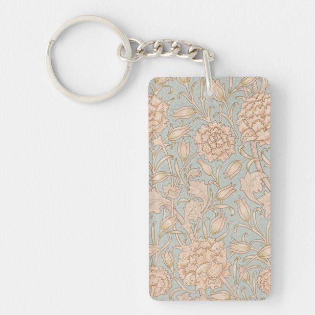 William Morris Wild Tulip Flower Floral Design Key Ring (Front)