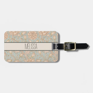 William Morris Wild Tulip Flower Floral Design Luggage Tag