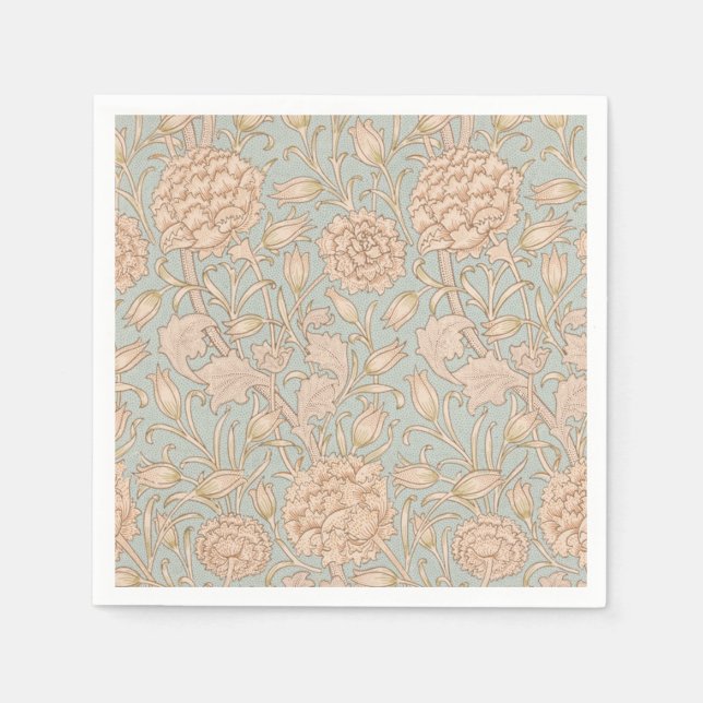 William Morris Wild Tulip Flower Floral Design Napkin (Front)