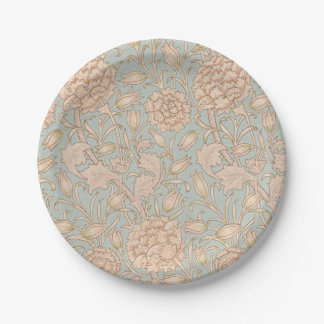 William Morris Wild Tulip Flower Floral Design Paper Plate