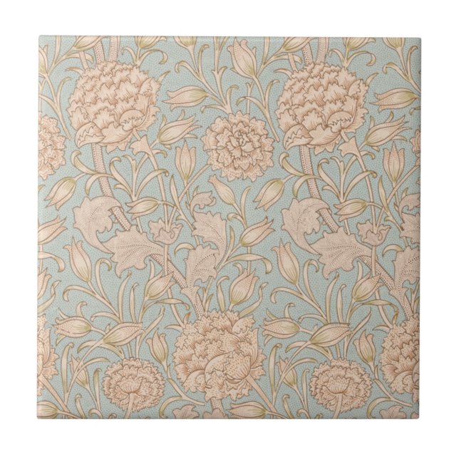 William Morris Wild Tulip Flower Floral Design Tile (Front)