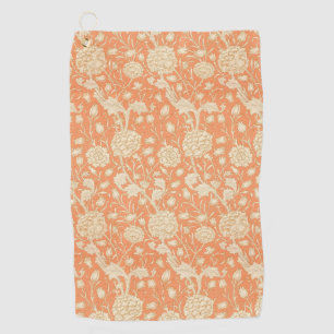 William Morris Wild Tulip Orange Floral Art Golf Towel