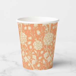 William Morris Wild Tulip Orange Floral Art Paper Cups