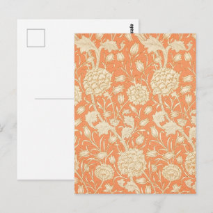 William Morris Wild Tulip Orange Floral Art Postcard